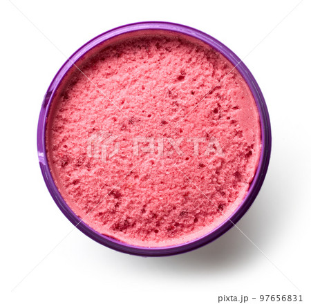cup of raspberry sorbet 97656831