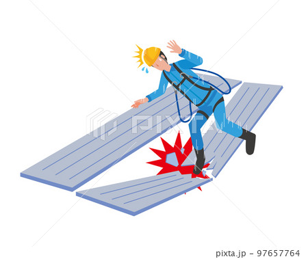 屋根材の踏み抜きによる落下事故イメージ 97657764