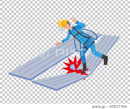 屋根材の踏み抜きによる落下事故イメージ 97657764