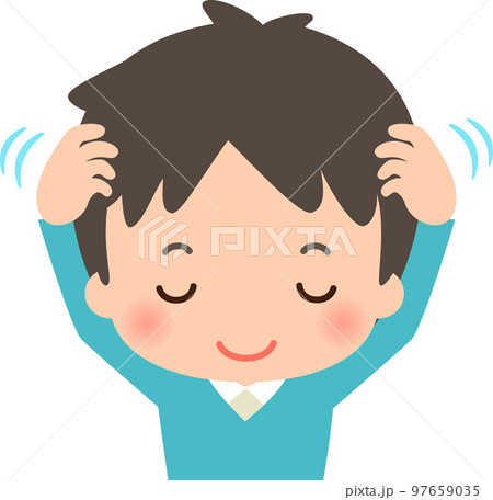 頭をマッサージする男性 頭をマッサージする男性 97659035