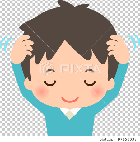 男人按摩他的頭 97659035