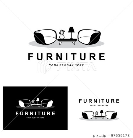 furniture logo, home furnishing design, room icon illustration, table, chair, lamp, frame, clock, flower pot furniture logo, home furnishing design, room icon illustration, table, chair, lamp, frame, clock, flower pot 97659178