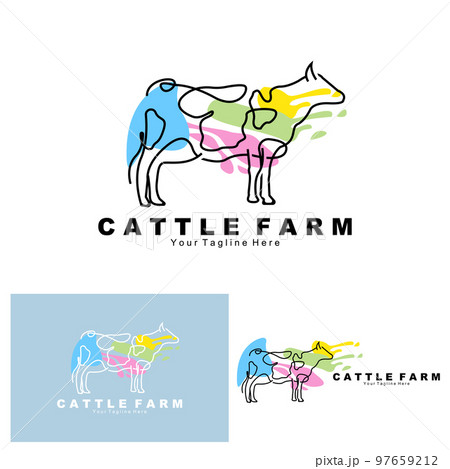 cow animal logo, cattle farm, dairy farm animal illustration design cow animal logo, cattle farm, dairy farm animal illustration design 97659212