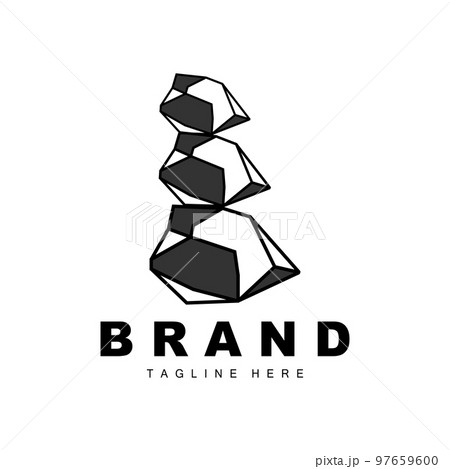 Stone Logo, Gem Line Stone Design, Diamond, Crystal, Simple Elegant, Product Brand Vector, Natural Stone Icon 97659600