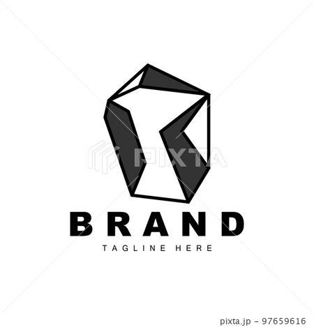 Stone Logo, Gem Line Stone Design, Diamond, Crystal, Simple Elegant, Product Brand Vector, Natural Stone Icon 97659616