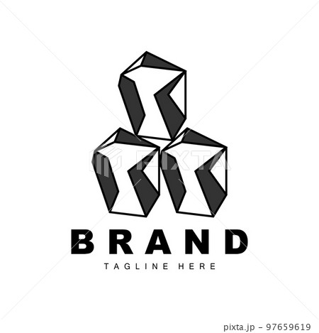 Stone Logo, Gem Line Stone Design, Diamond, Crystal, Simple Elegant, Product Brand Vector, Natural Stone Icon 97659619