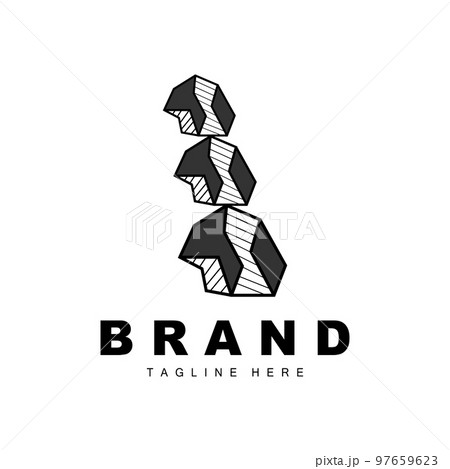 Stone Logo, Gem Line Stone Design, Diamond, Crystal, Simple Elegant, Product Brand Vector, Natural Stone Icon 97659623
