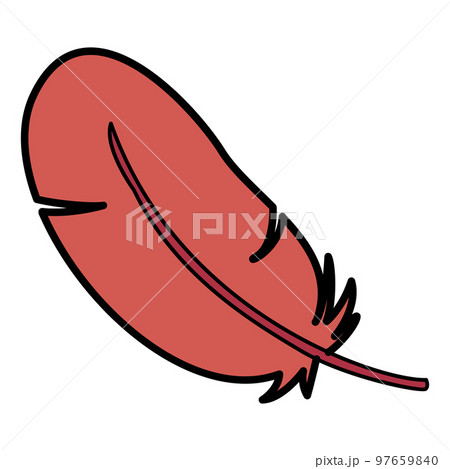 赤い羽根のシンプルなイラスト 97659840