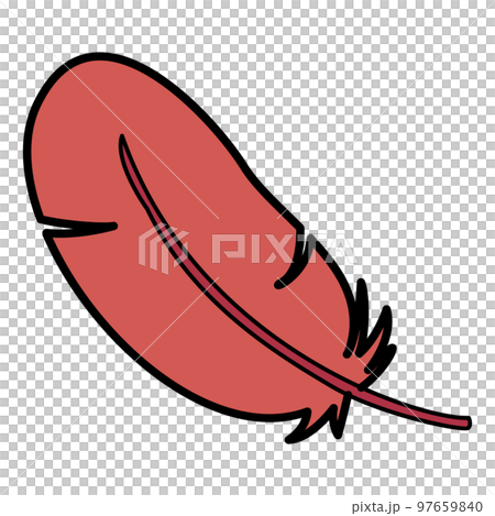 赤い羽根のシンプルなイラスト 97659840