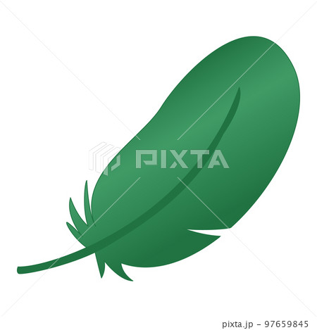 緑の羽根のシンプルなイラスト 97659845