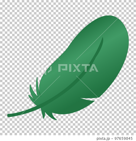 緑の羽根のシンプルなイラスト 97659845