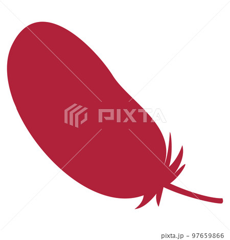 赤い羽根のシンプルなイラスト（シルエット） 97659866