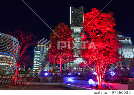 クリスマスシーズンの横浜みなとみらいの夜景 97660089