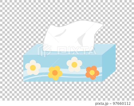 花柄のボックスにはいっているティッシュペーパーのイラスト 花柄のボックスにはいっているティッシュペーパーのイラスト 97660112