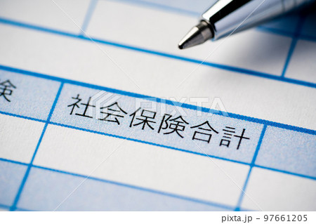 給与明細書の社会保険料合計欄 給与明細書の社会保険料合計欄 97661205