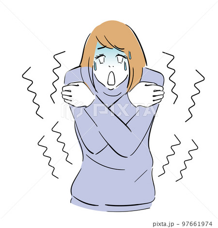 ブルブルと震える若い女性 ブルブルと震える若い女性 97661974
