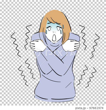 ブルブルと震える若い女性 ブルブルと震える若い女性 97661974