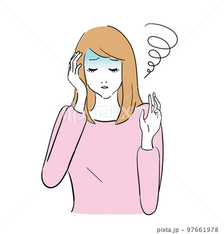 貧血による立ち眩みに悩む女性 97661978