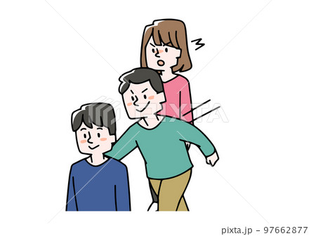 順番を守らず割り込みをする男性のイラスト 97662877