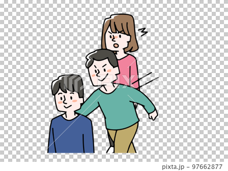 順番を守らず割り込みをする男性のイラスト 97662877