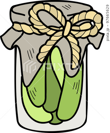 Hand Drawn pickle jar illustration - Stock Illustration [97665629] - PIXTA