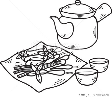 Hand Drawn Chinese herbs Chinese and Japanese food illustration 97665826