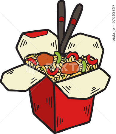 Hand Drawn instant noodles Chinese and Japanese food illustration Hand Drawn instant noodles Chinese and Japanese food illustration 97665857