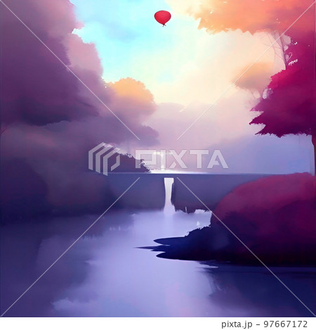 幻想的で美しい風景画 97667172