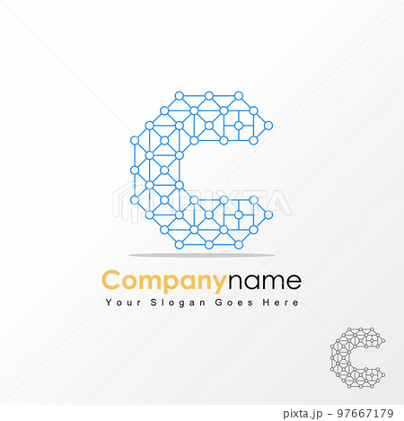 Simple and unique Letter or word C font in tech image graphic icon logo design abstract concept vector stock. Can be used as symbols related to initial or internet. 97667179