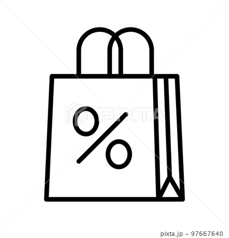 Shopping bag with percent sign. Online shopping. Sale promotion, discount concept. 97667640