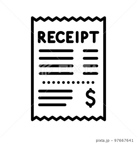 Payment receipt icon. Shop receipt. Pictogram isolated on a white background. 97667641