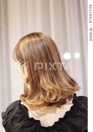 フンワリエレガンスセミロング＋ブリーチ なしベージュカラー 97667748