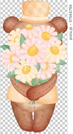 Cute sweet wedding groom teddy bear boy cartoon character watercolour Cute sweet wedding groom teddy bear boy cartoon character watercolour 97668766