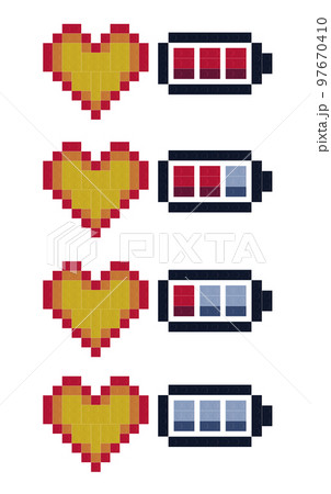 3D rendering of plastic bricks recharge Valentine`s love heart isolated on white background 97670410