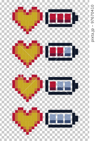 3D rendering of plastic bricks recharge Valentine`s love heart isolated on white background 97670410