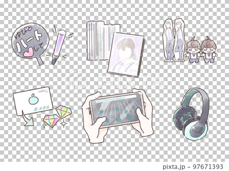 ヲタクの小物イラストセット 97671393