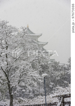 《愛知県》雪の名古屋城 97673086