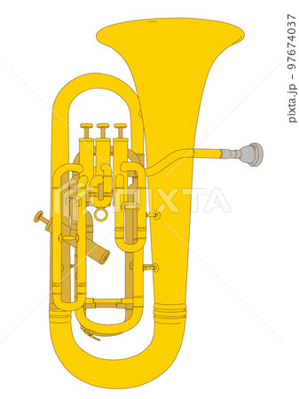 シンプルでおしゃれなチューバのリアルイラスト素材 97674037