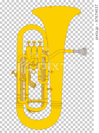 シンプルでおしゃれなチューバのリアルイラスト素材 97674037