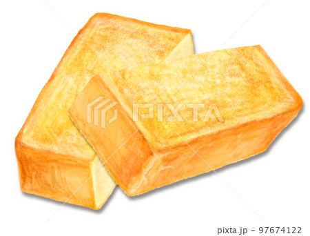 トースト半切り2枚重ね トースト半切り2枚重ね 97674122