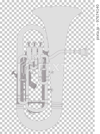 Simple and stylish euphonium real illustration material 97674140