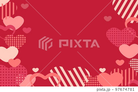 ハートの背景　ハートのアレンジ　　ピンク系 97674781