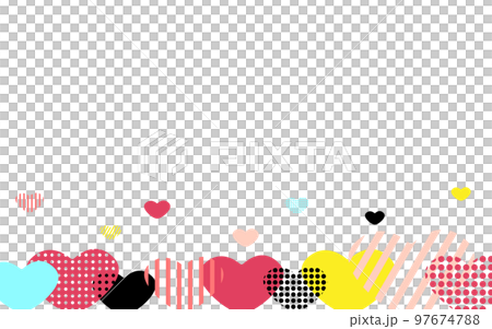 Heart frame A frame arranged with colorful hearts 97674788