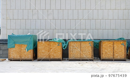 Wooden Cargo Crates 97675439