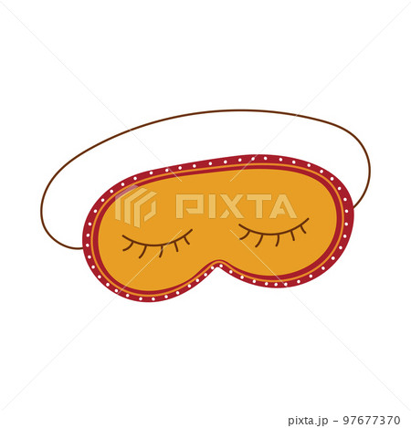 Cozy blindfold for sleeping isolated on white background, time for hygge design element Cozy blindfold for sleeping isolated on white background, time for hygge design element 97677370