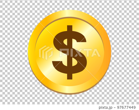 Simple dollar coin illustration material 97677449