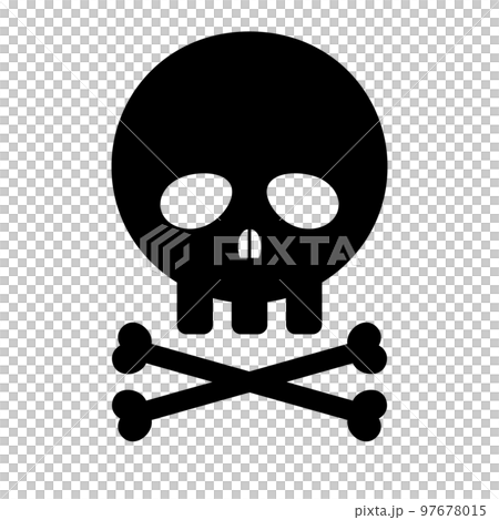 ドクロと骨のシルエットアイコン。海賊ドクロ。毒物。ベクター。 97678015