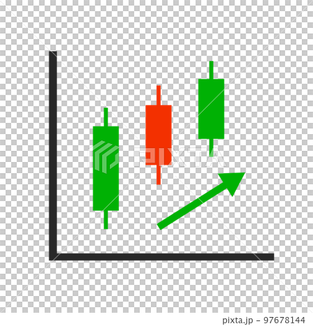 Uptrend candlestick chart icon. rise in stock prices. vector. 97678144