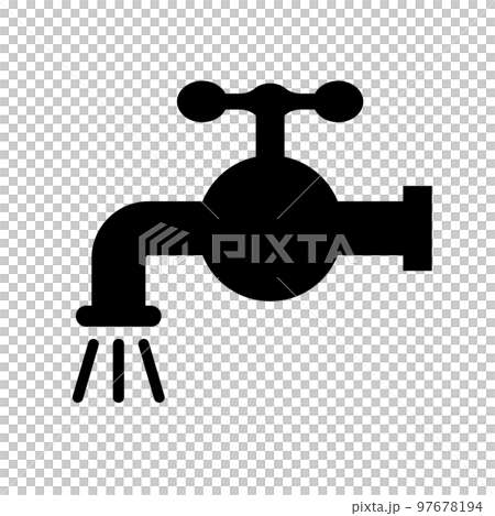 Water faucet silhouette icon. water use. vector. 97678194