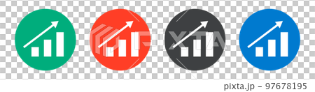 Round bar chart icon set. Business growth and rising stock prices. vector. 97678195